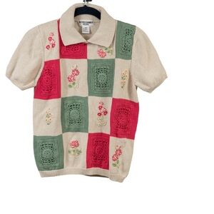 Alfred dunner short sleeve sweater size PM